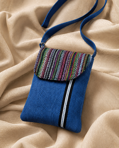 Jute Denim Fusion Mobile Sling