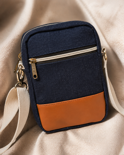 Denim PU Sling Bag