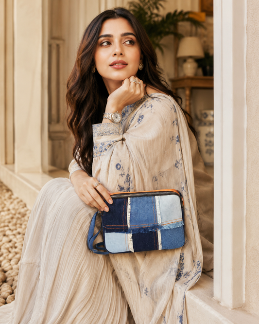 Frayed Denim Sling Bag
