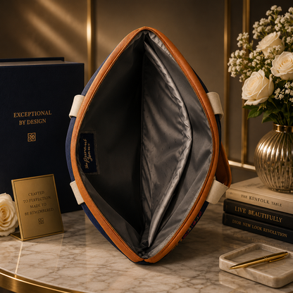 Jute Denim Laptop Messenger Bag