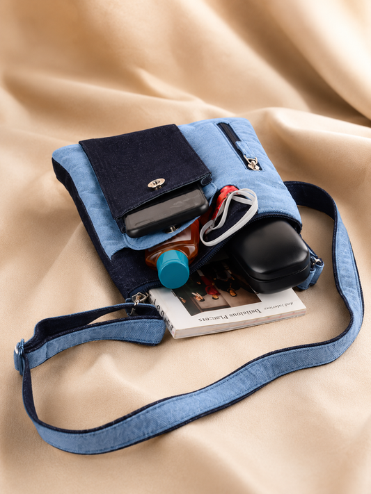 For Women Stylish Latest Sling Bag For Girls Branded Multipocket Blue