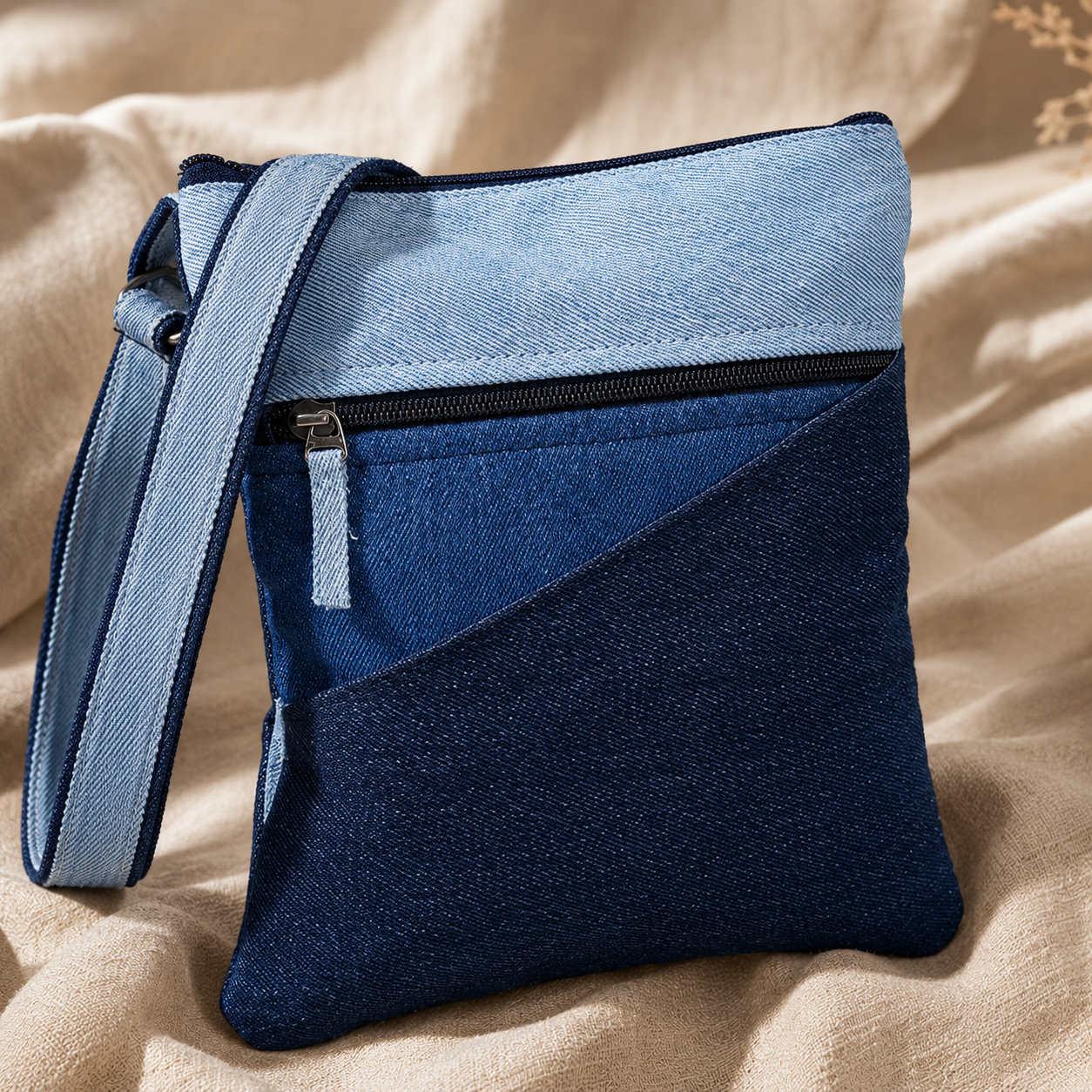 Denim Pocket Sling Bag