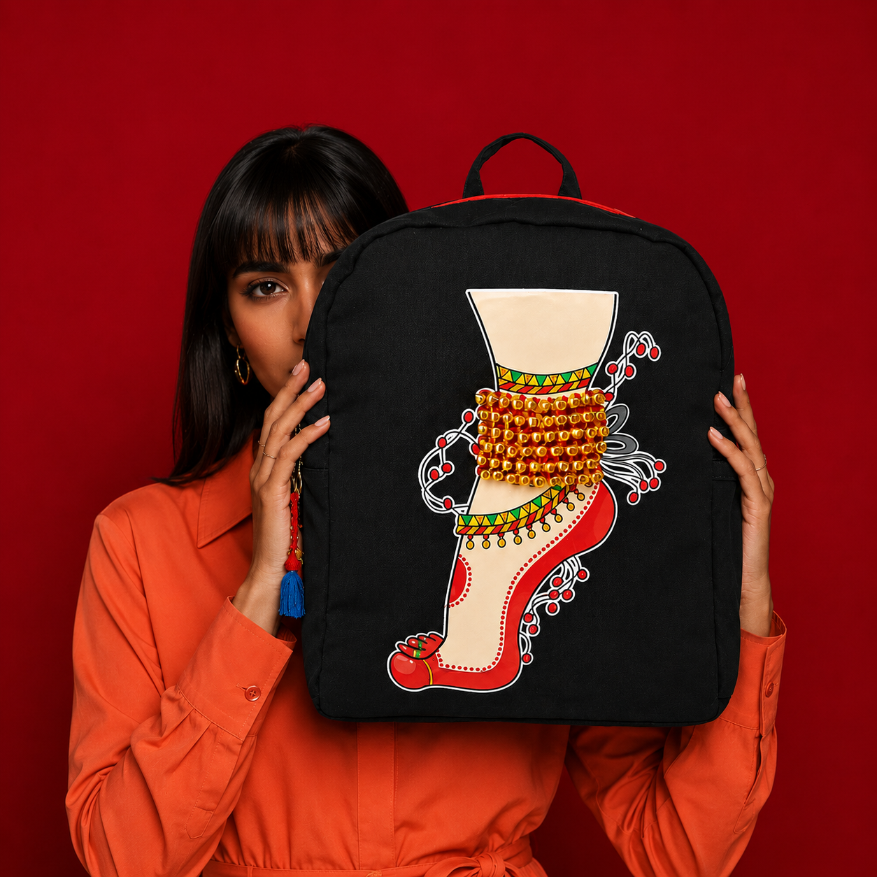 Canvas Single Leg Ghungroo Backpack