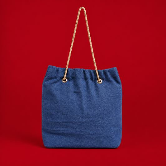 Denim Classic Drawstring Bag