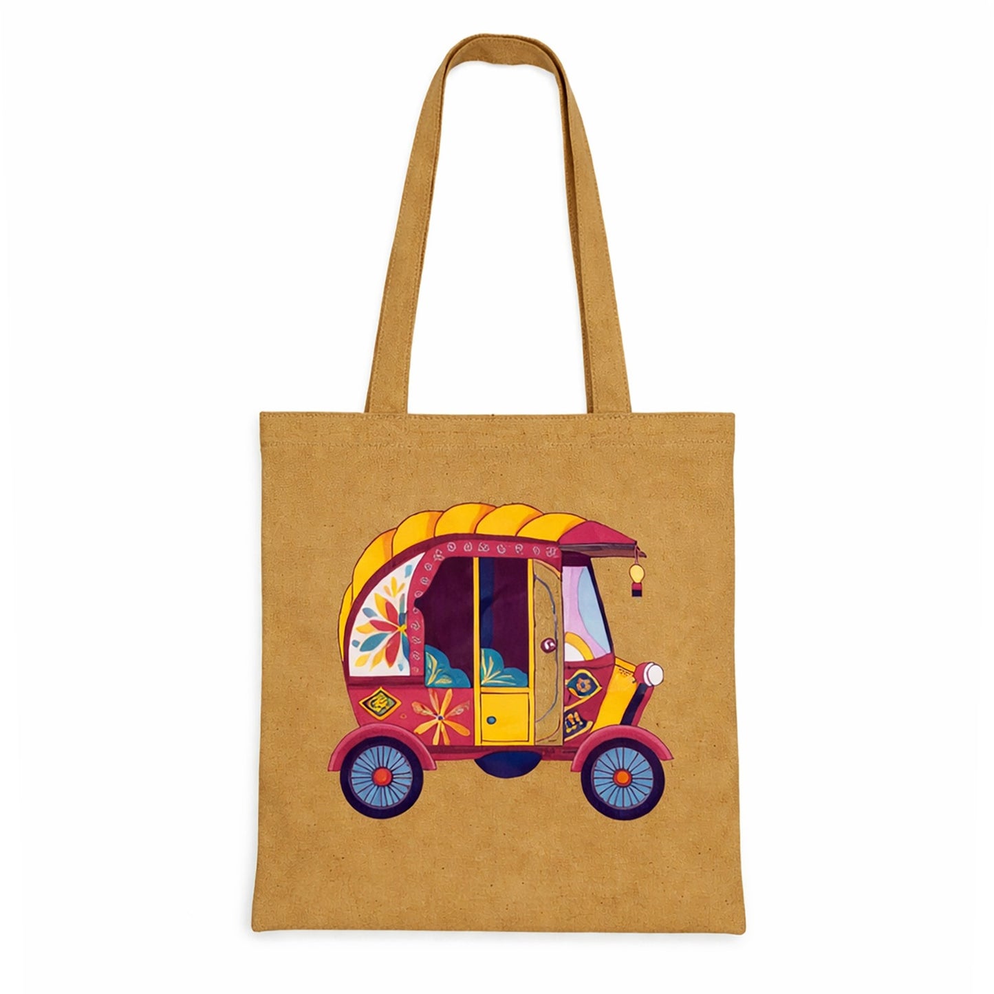 ThePuraniJeans Canvas Tote Bag for Women | Stylish Jhola Handbag with No Closure | Shopping & Travel Bag_Yellow