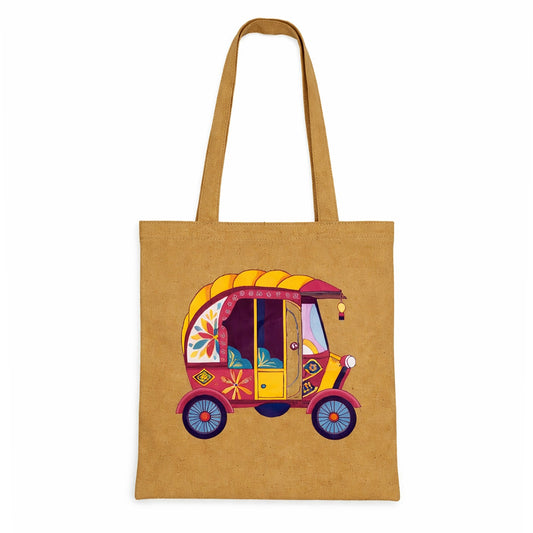 ThePuraniJeans Canvas Tote Bag for Women | Stylish Jhola Handbag with No Closure | Shopping & Travel Bag_Yellow