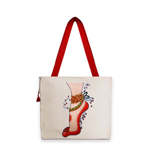 Ghungroo Bag Dancing Leg Off White