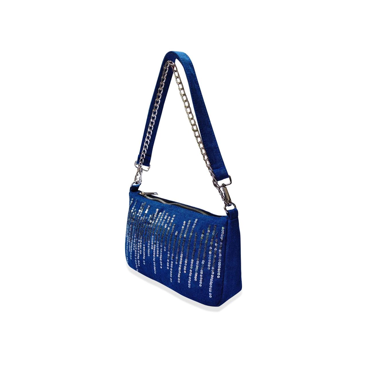 Denim Bling Shoulder Purse