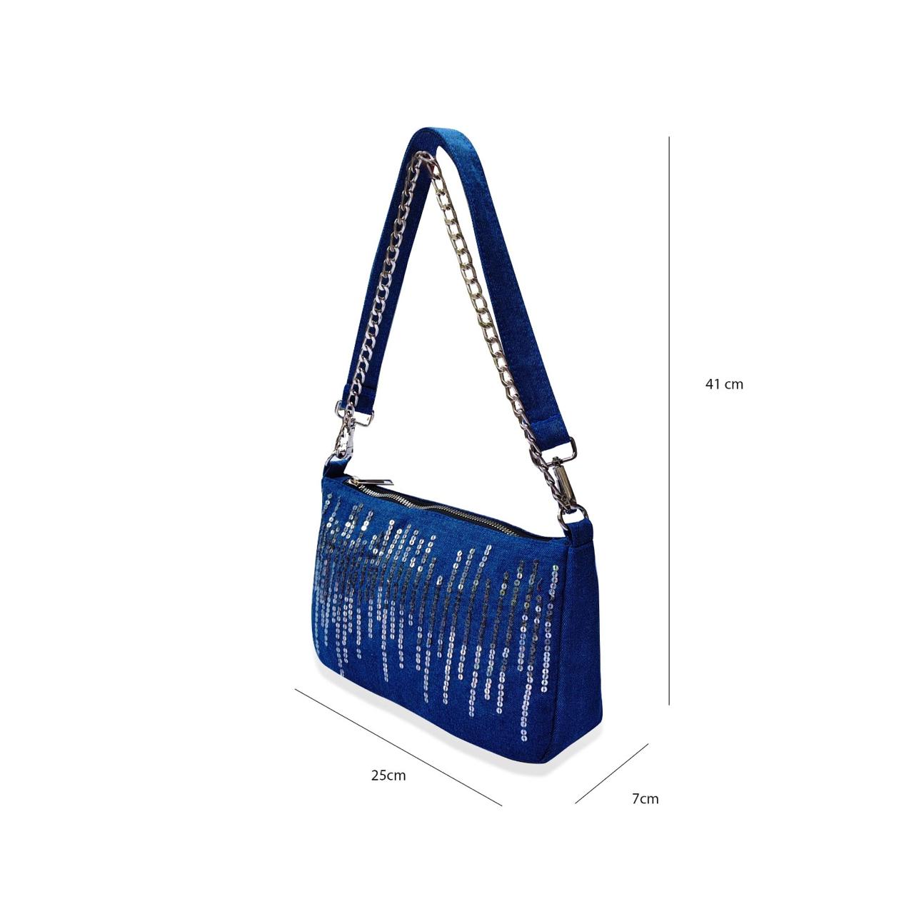 Denim Bling Shoulder Purse