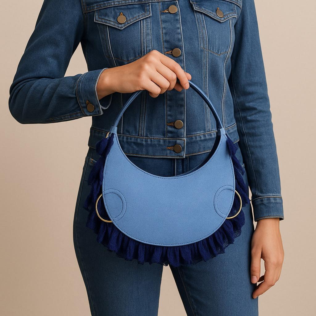 Denim Moon Purse