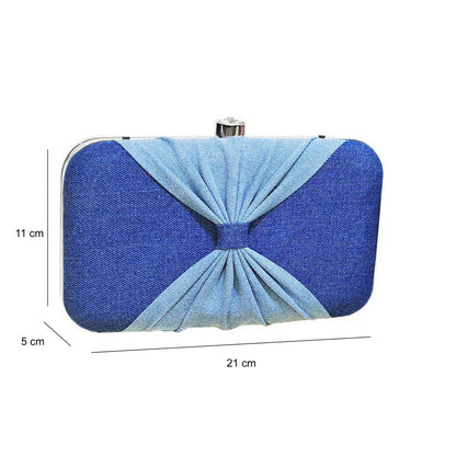 Denim bow clutch