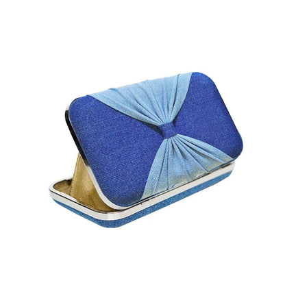Denim bow clutch