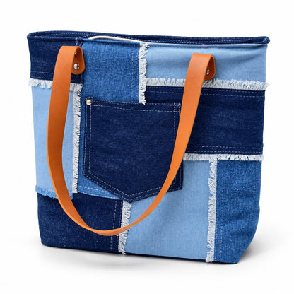 Tripple Tone Denim Tote Bag