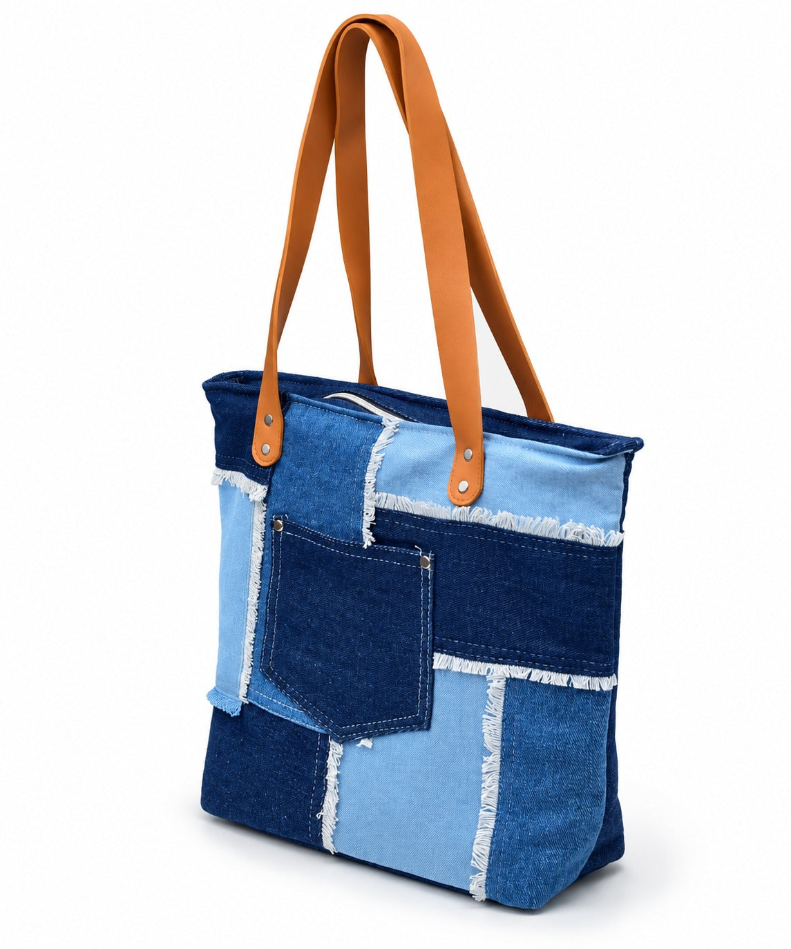 Tripple Tone Denim Tote Bag