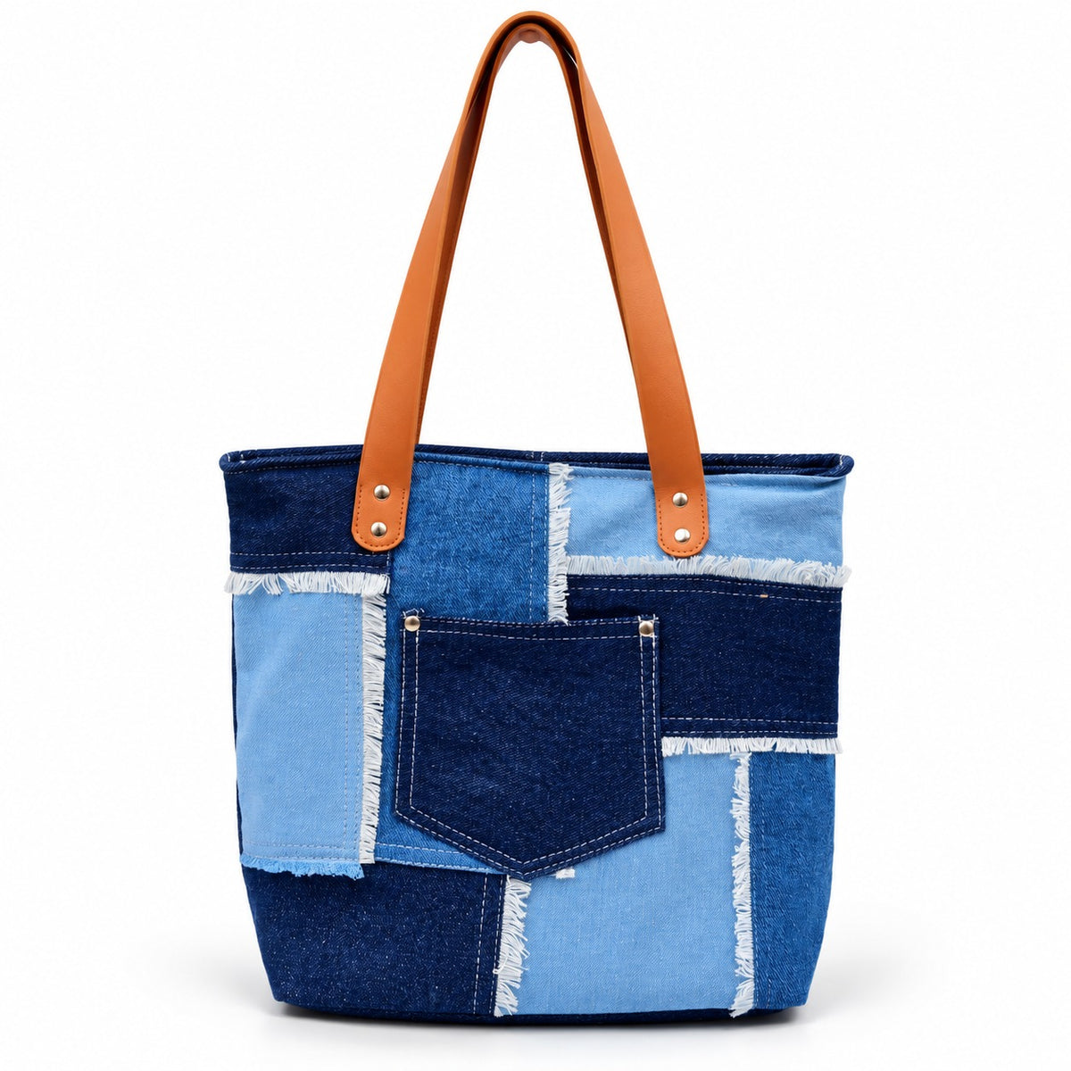 Tripple Tone Denim Tote Bag