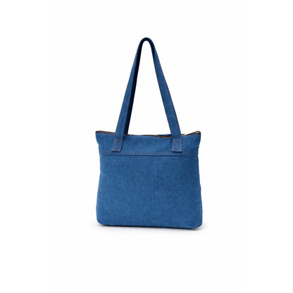 Classic Denim Tote with PU accent