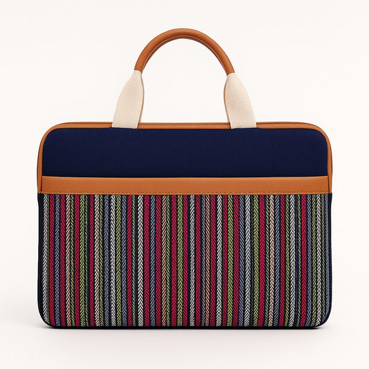 Jute Denim Laptop Messenger Bag
