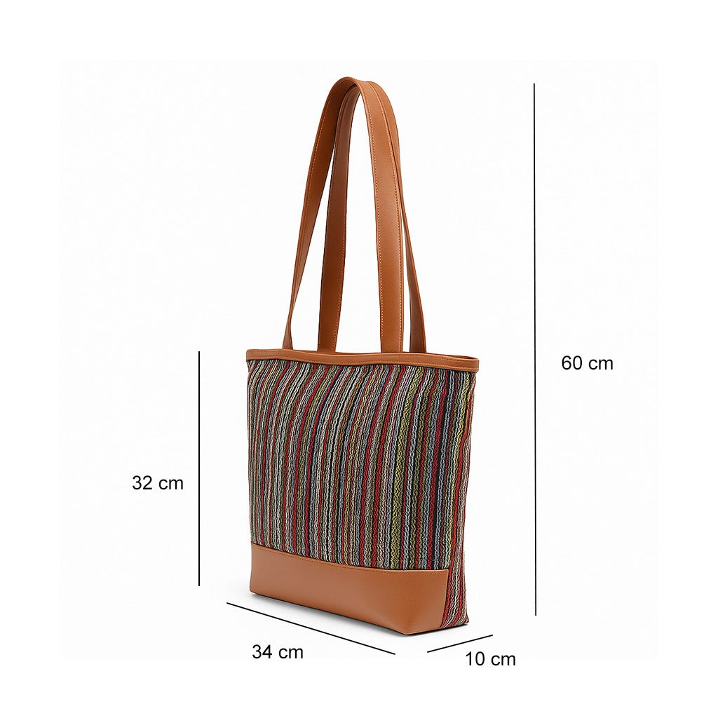 Jute Denim Tote Bag