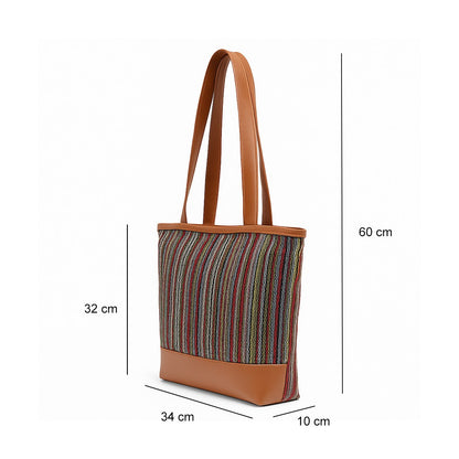 Jute Denim Tote Bag
