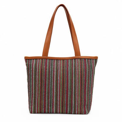 Jute Denim Tote Bag
