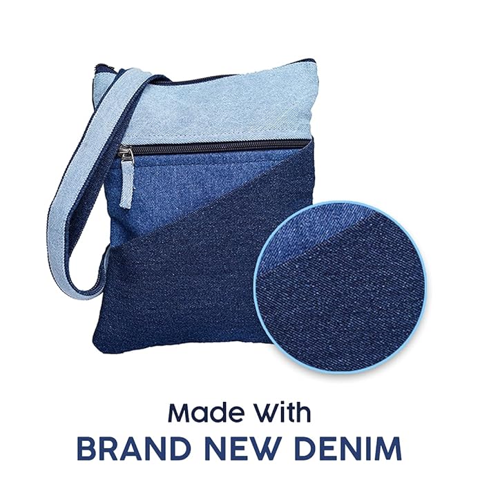 Denim Three Tone Sling Bag