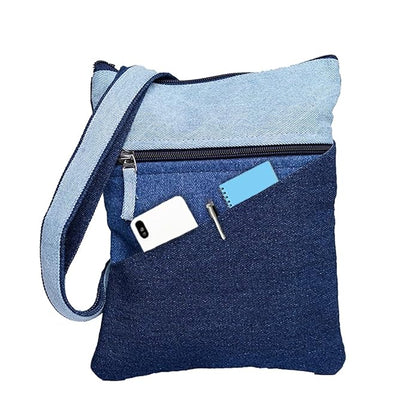 Denim Three Tone Sling Bag