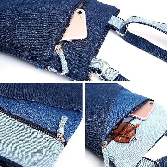 Denim Three Tone Sling Bag