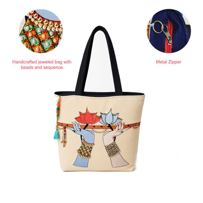 Radha Krishna Flute Tote Bag