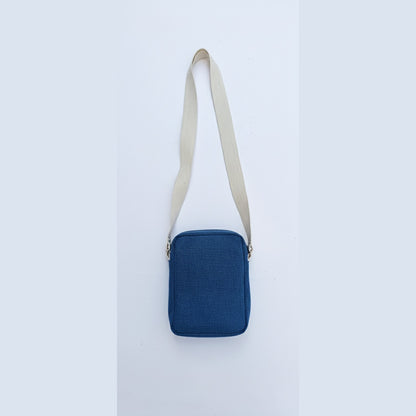 Jute Denim Mobile Sling Bag