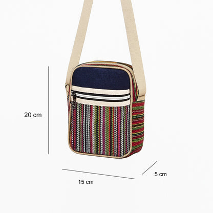 Jute Denim Mobile Sling Bag
