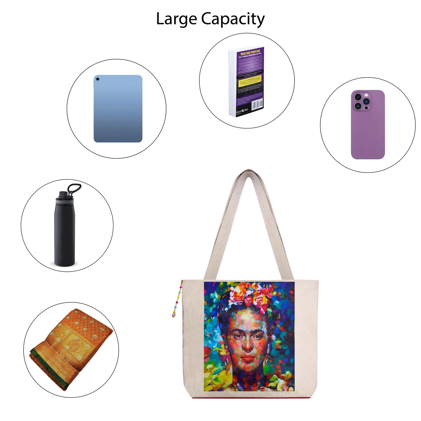 Frida Kahlo Canvas Tote Bag