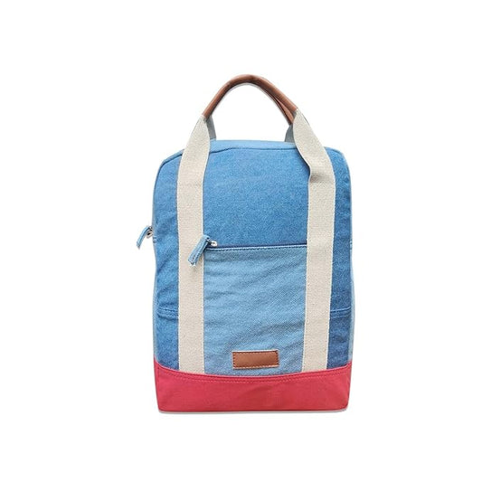 Denim Work to Weekend Backpack For Women Men New Denim Fashion Multipocket With Adjustable Strap.